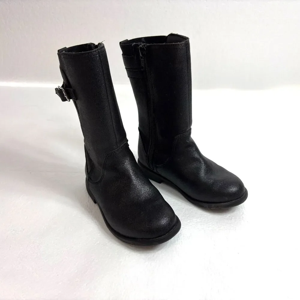 Bundle of 2 Girls Boots London Fog Stride Rite Black Pink Toddler 8